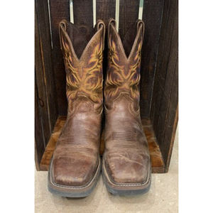 Justin Boots WK4681 Men's 11.5 D Brown Leather Cowboy Boots